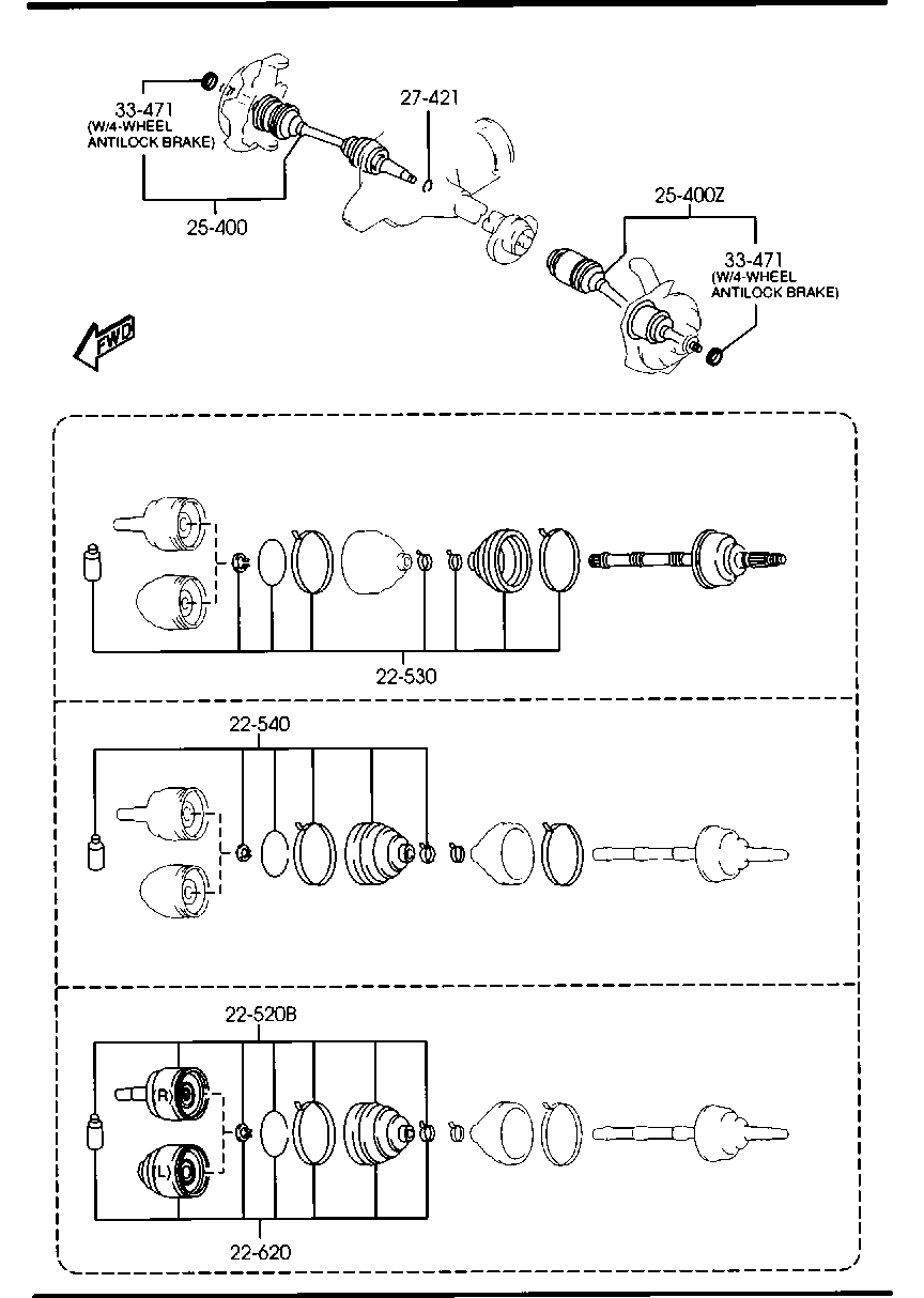 MAZDA PP01-22-540 - Paljekumi, vetoakseli inparts.fi