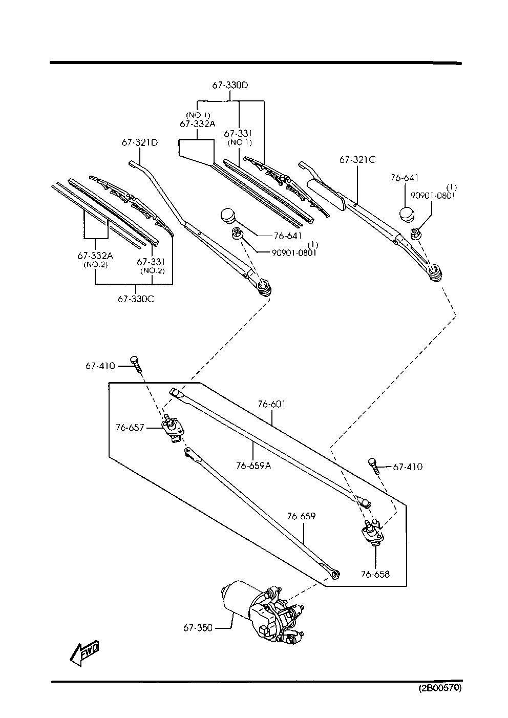 MAZDA BJ0E-67-330 - Pyyhkijänsulka inparts.fi