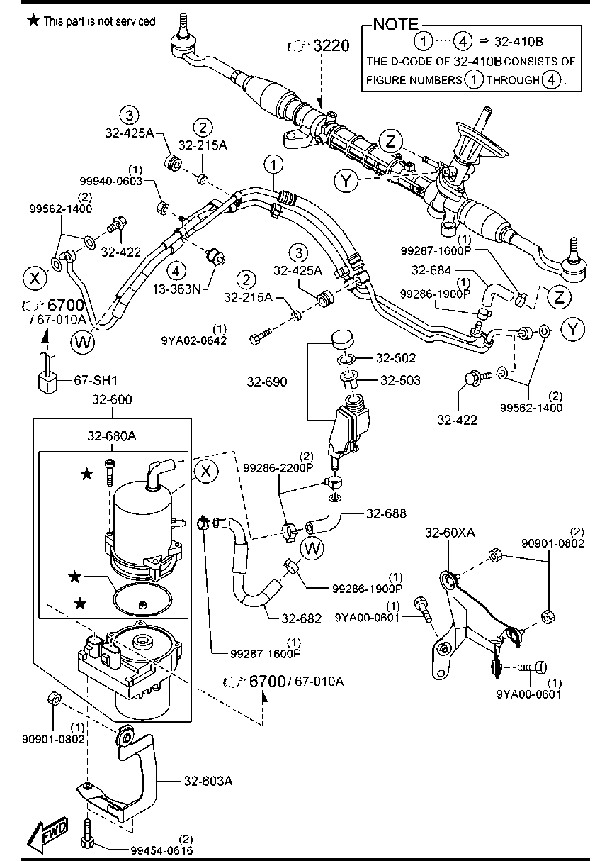 MAZDA BFD1-32-600B - PUMP,POWER STEERING inparts.fi