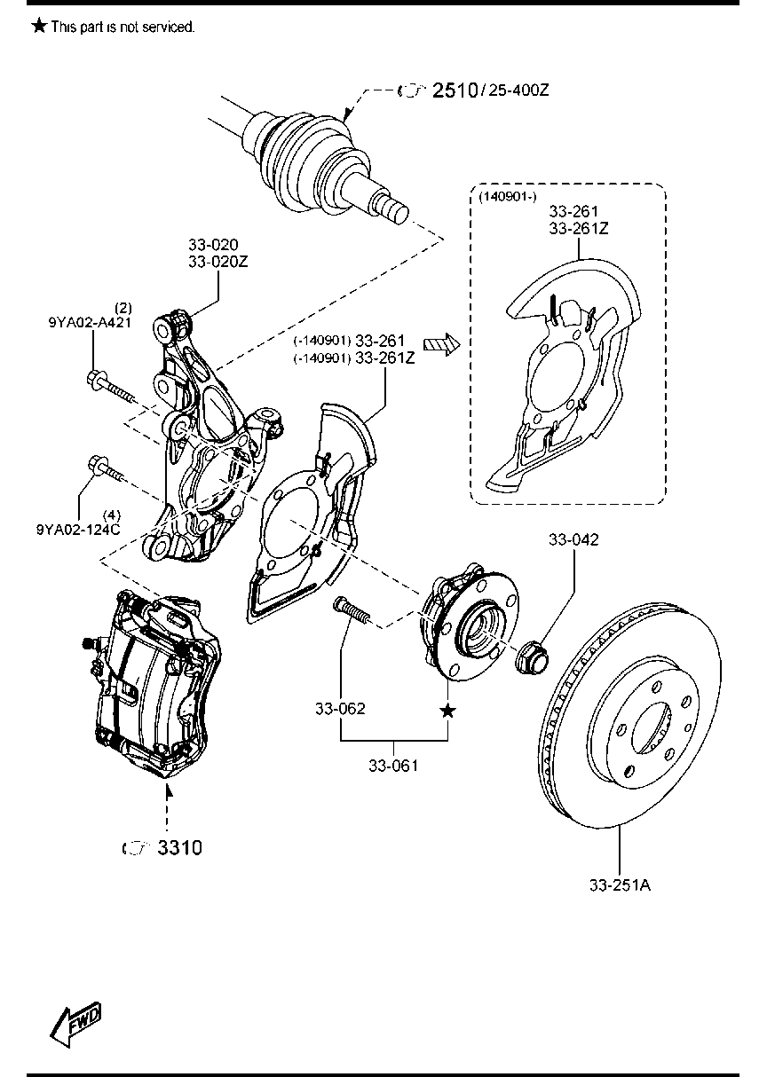 MAZDA KD35-33-04XD - Pyöränlaakerisarja inparts.fi