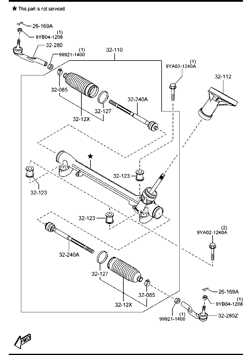 MAZDA GJR9-32-290 - Raidetangon pää inparts.fi