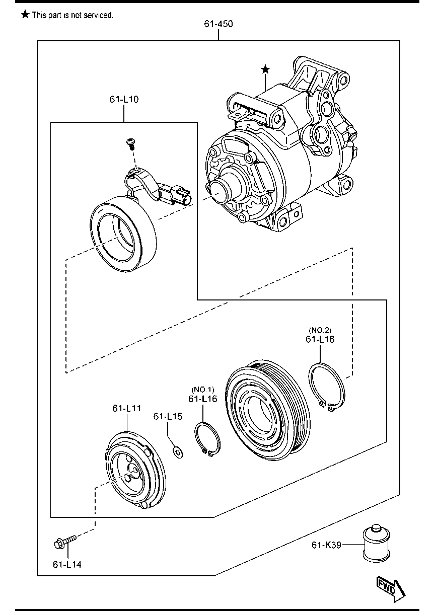 MAZDA GHT6-61-450A - Kompressori, ilmastointilaite inparts.fi