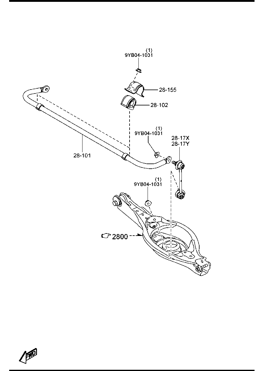 MAZDA KD31-28-170 - Tanko, kallistuksenvaimennin inparts.fi