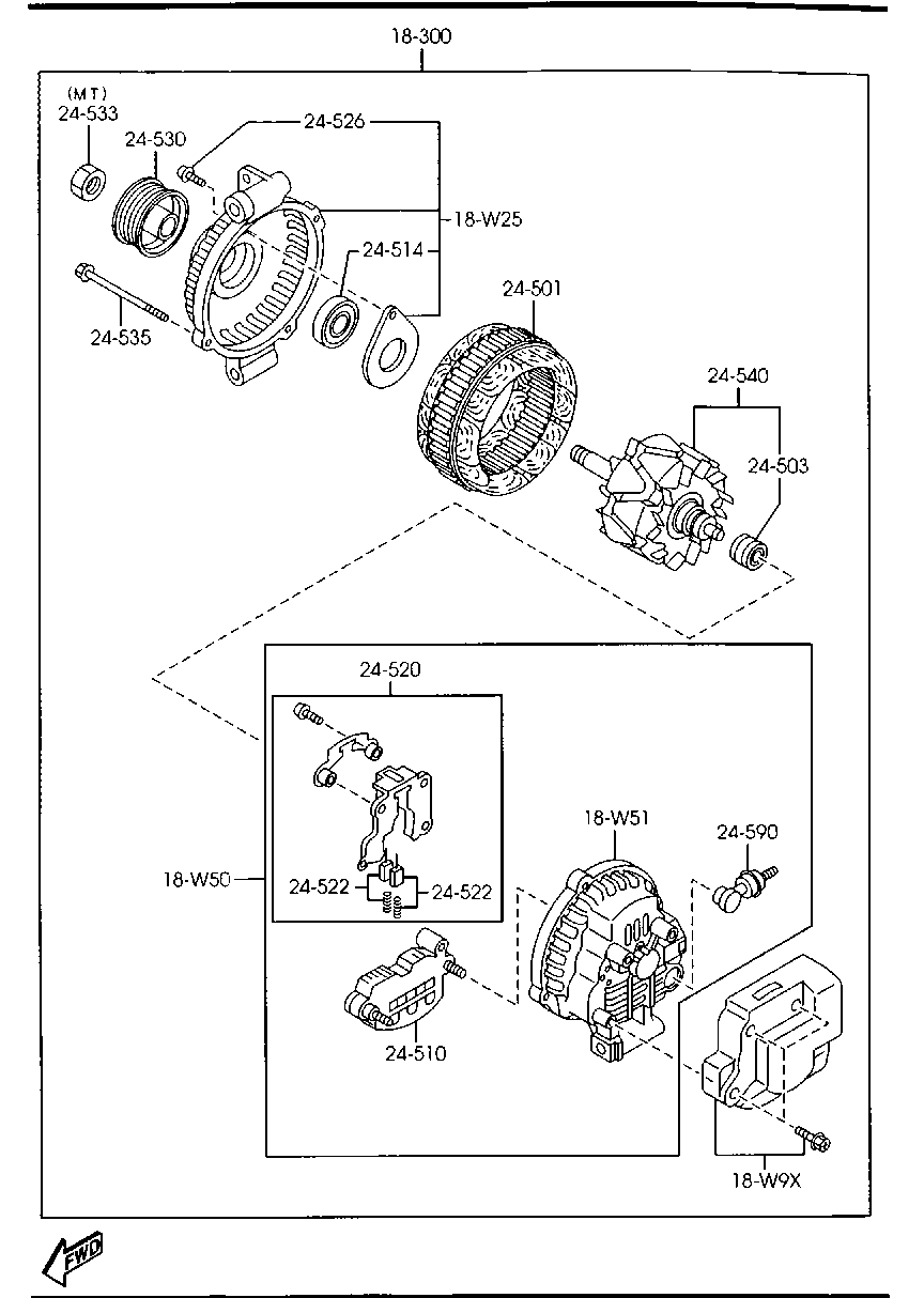 MAZDA L813 18 300 - Laturi inparts.fi