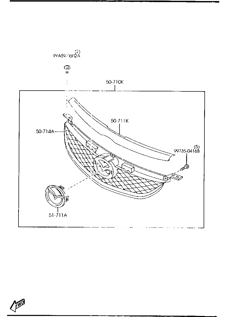 MAZDA GJ6A-50-712A - Jäähdyttimen säleikkö inparts.fi