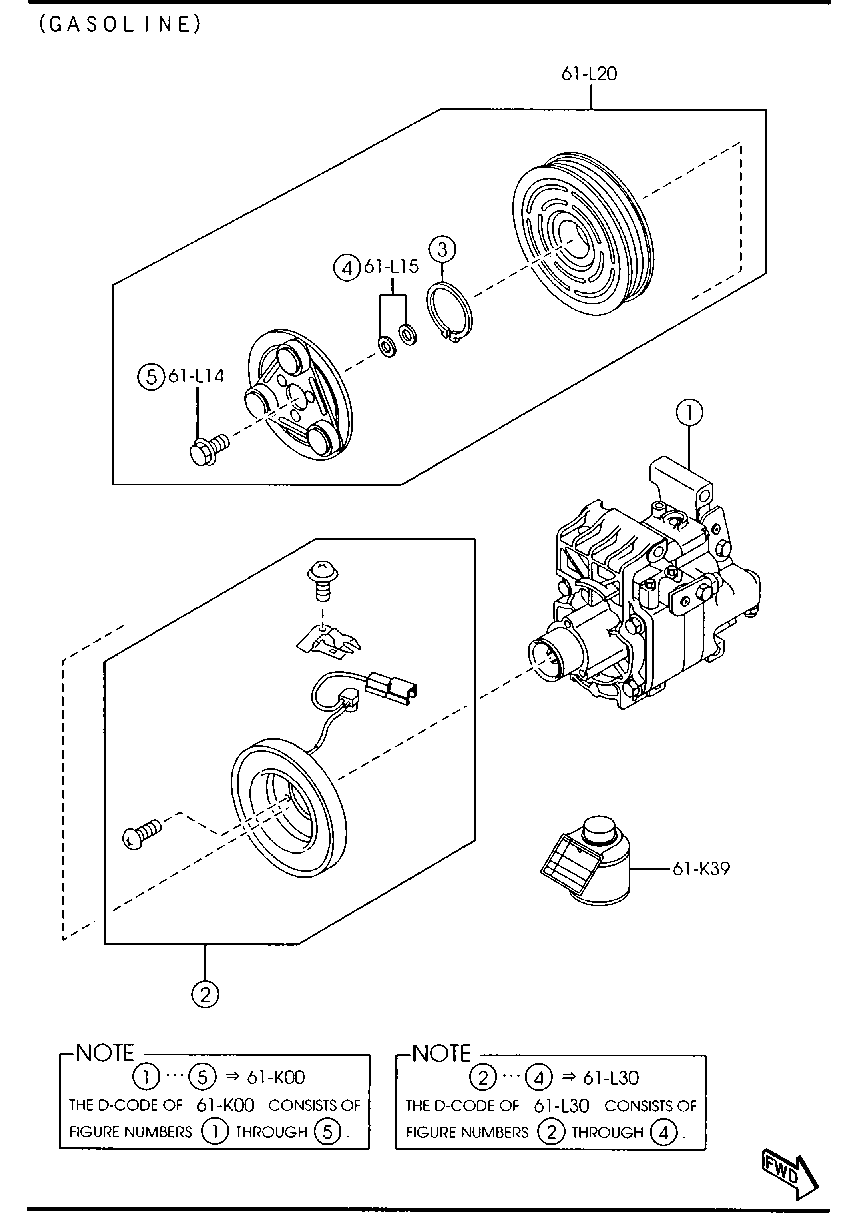 MAZDA GJ6A-61-K00B - Kompressori, ilmastointilaite inparts.fi