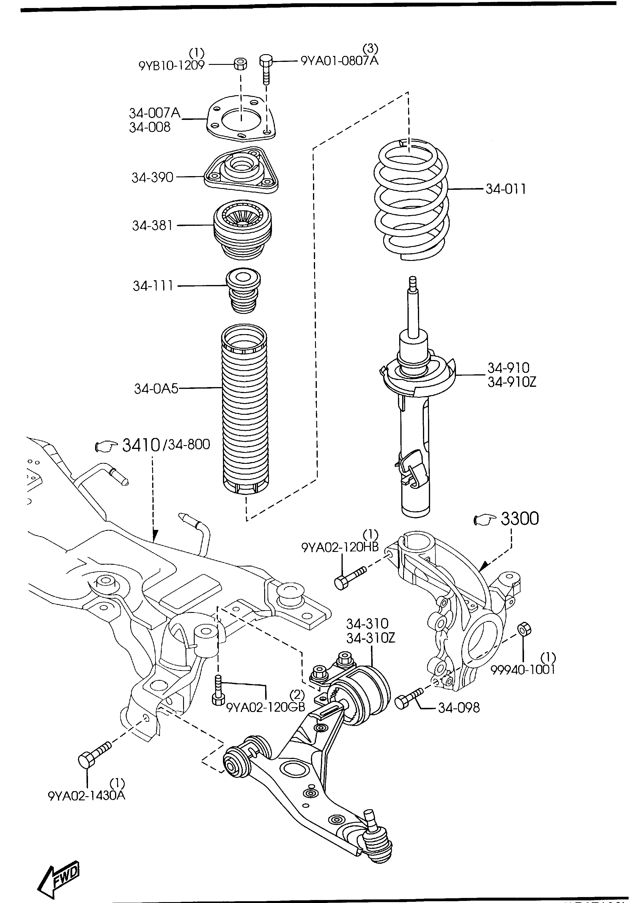 MAZDA B32H-34-300A - Tukivarsi, pyöräntuenta inparts.fi