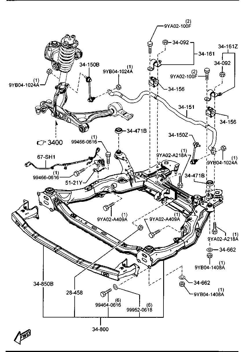 MAZDA GS1D-34-150 - Tanko, kallistuksenvaimennin inparts.fi