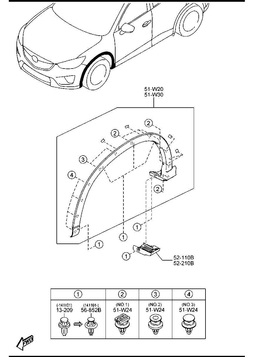 MAZDA KD53-51-W20C - Levike, lokasuoja inparts.fi