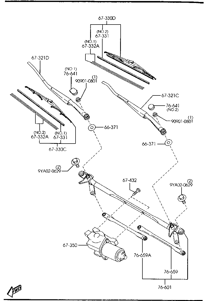 MAZDA GJ6A-67-330 - Pyyhkijänsulka inparts.fi