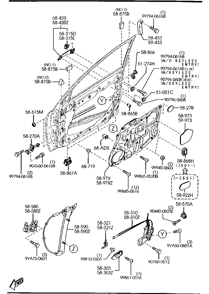 MAZDA GJ6A-59-590D - Lasinnostin inparts.fi