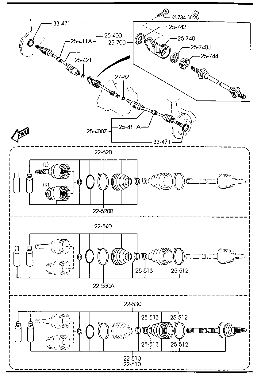 MAZDA GD38-22-530 - Paljekumi, vetoakseli inparts.fi