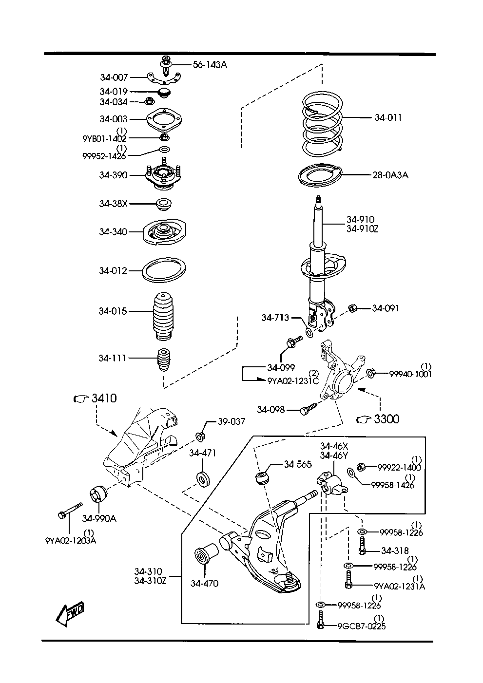 FORD GE4T-34-350C - Tukivarsi, pyöräntuenta inparts.fi