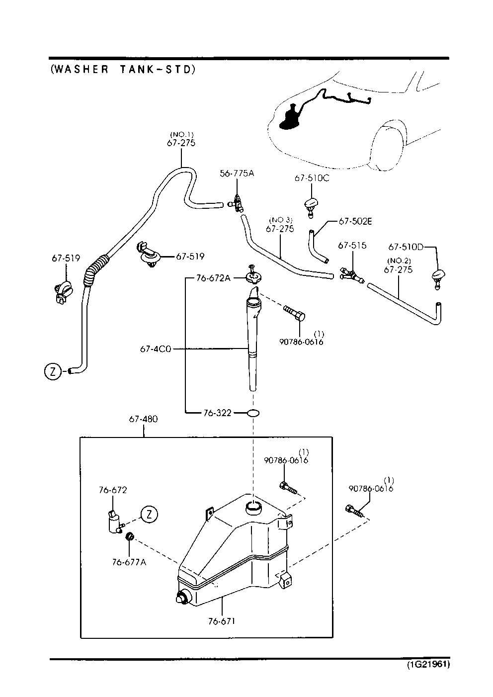 MAZDA GA2A-67-482 - Pesunestepumppu, lasinpesu inparts.fi