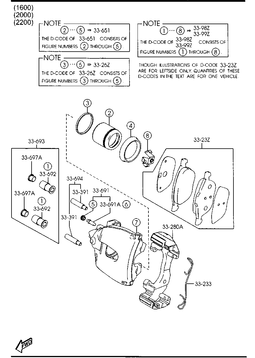 MAZDA BPYK-33-690 - Tarvikesarja, jarrupala inparts.fi