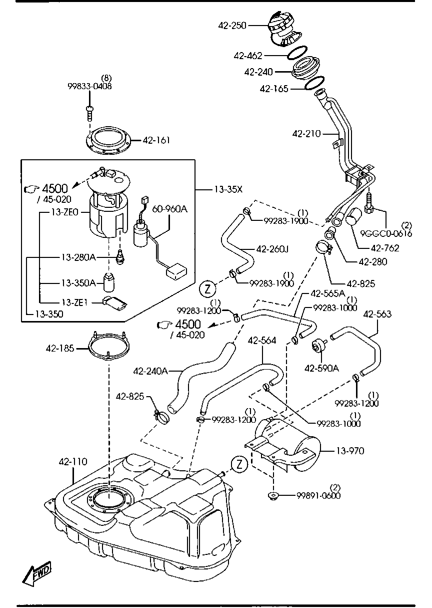 MAZDA LFB6-13-35ZB - Polttoaineen syöttömoduuli inparts.fi