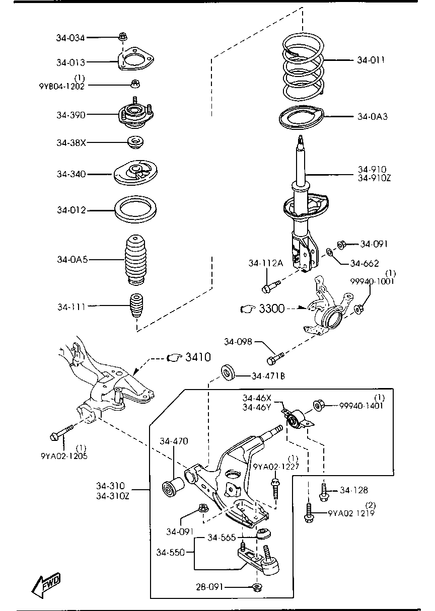 MAZDA B01C-34-111 - Pölysuojasarja, iskunvaimennin inparts.fi