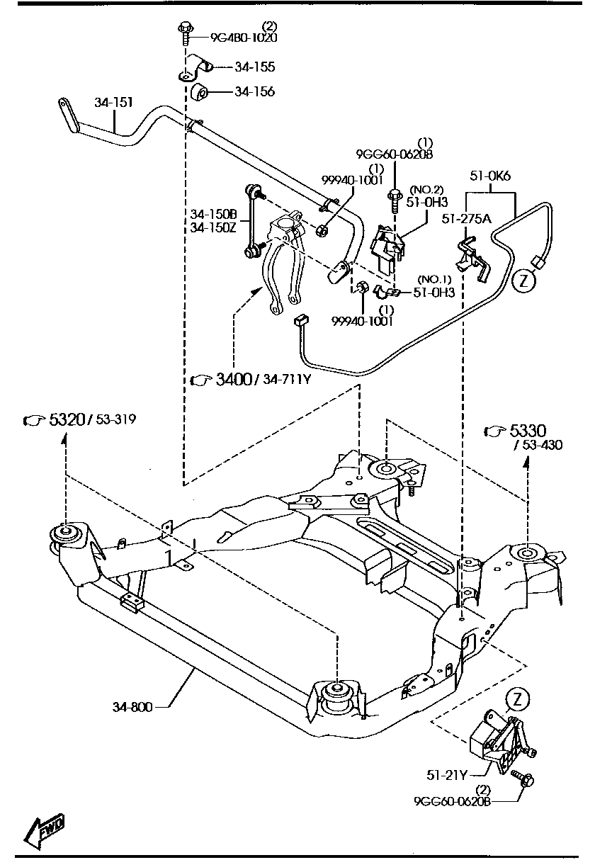 MAZDA GJ6A-34-150A - Tanko, kallistuksenvaimennin inparts.fi