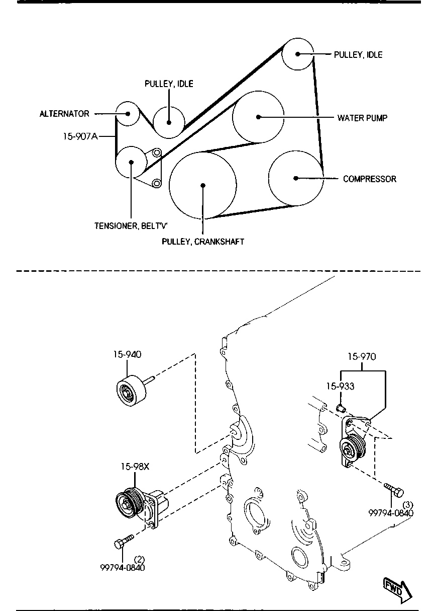 MAZDA #LFG1-15-980C - Ohjainrulla, moniurahihna inparts.fi