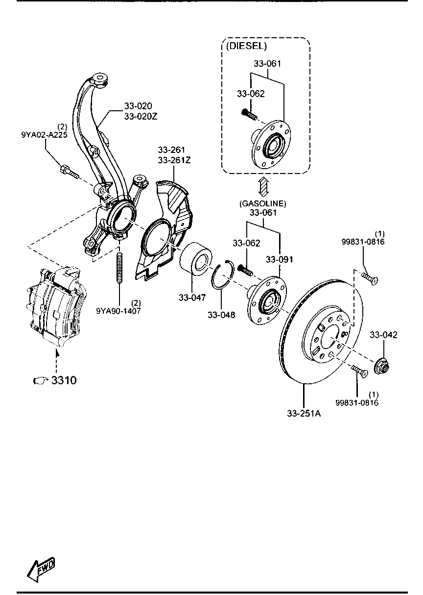 MAZDA G33Y-33-25X - Jarrulevy inparts.fi