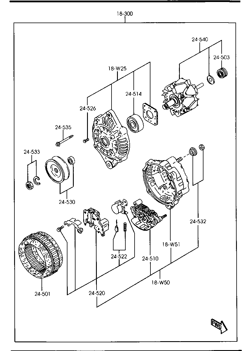 MAZDA Z5A1-18-300 - Laturi inparts.fi