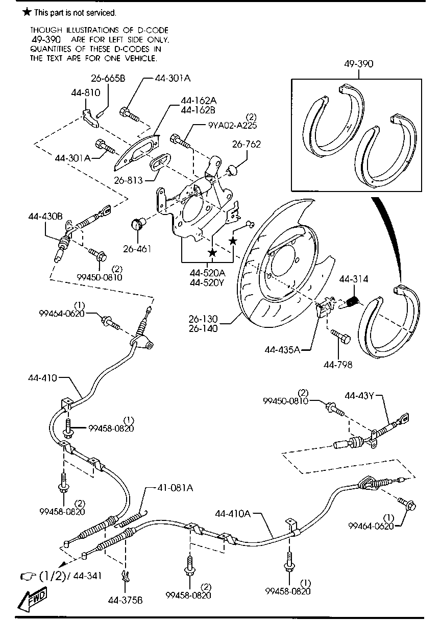 MAZDA EHY4-44-39Z - Jarrukenkäsarja, seisontajarru inparts.fi