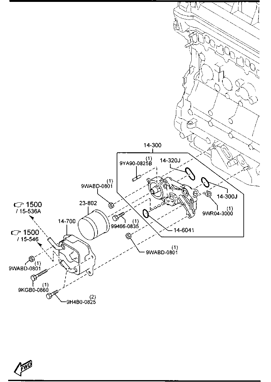 MAZDA RFY5-14-302 - Öljynsuodatin inparts.fi