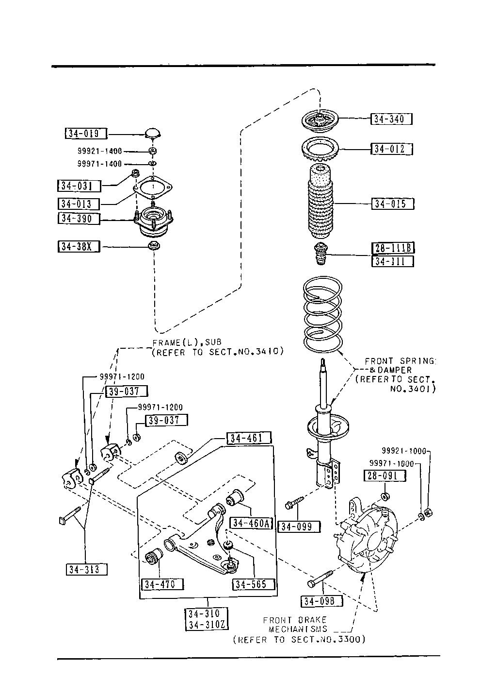 MAZDA M001-34-38XA - Rullalaakeri, jousijalkalaakeri inparts.fi