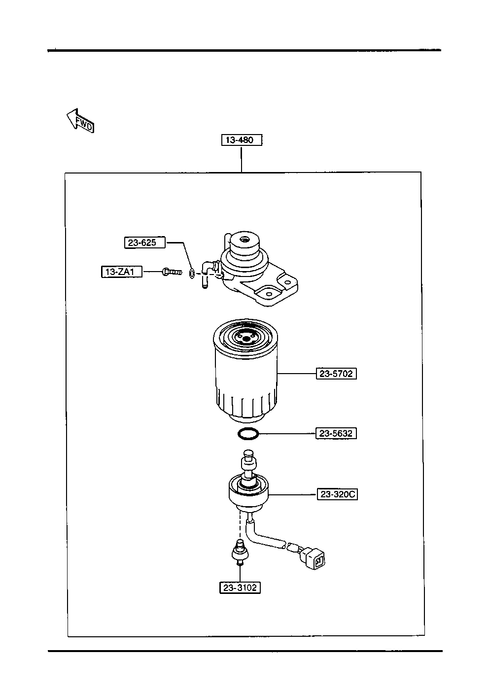 MAZDA 1456-23-570A - Polttoainesuodatin inparts.fi