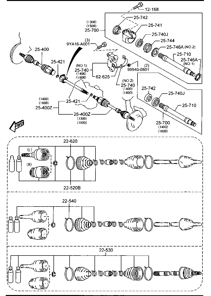 MAZDA FD80-25-500B - Nivelsarja, vetoakseli inparts.fi