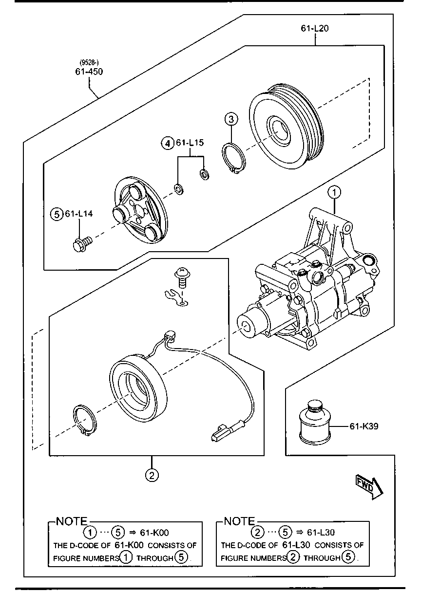 MAZDA D651-61-K00E - Kompressori, ilmastointilaite inparts.fi