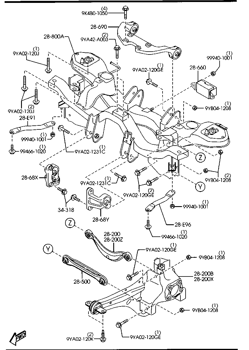 MAZDA EG21-28-500B - Tukivarsi, pyöräntuenta inparts.fi