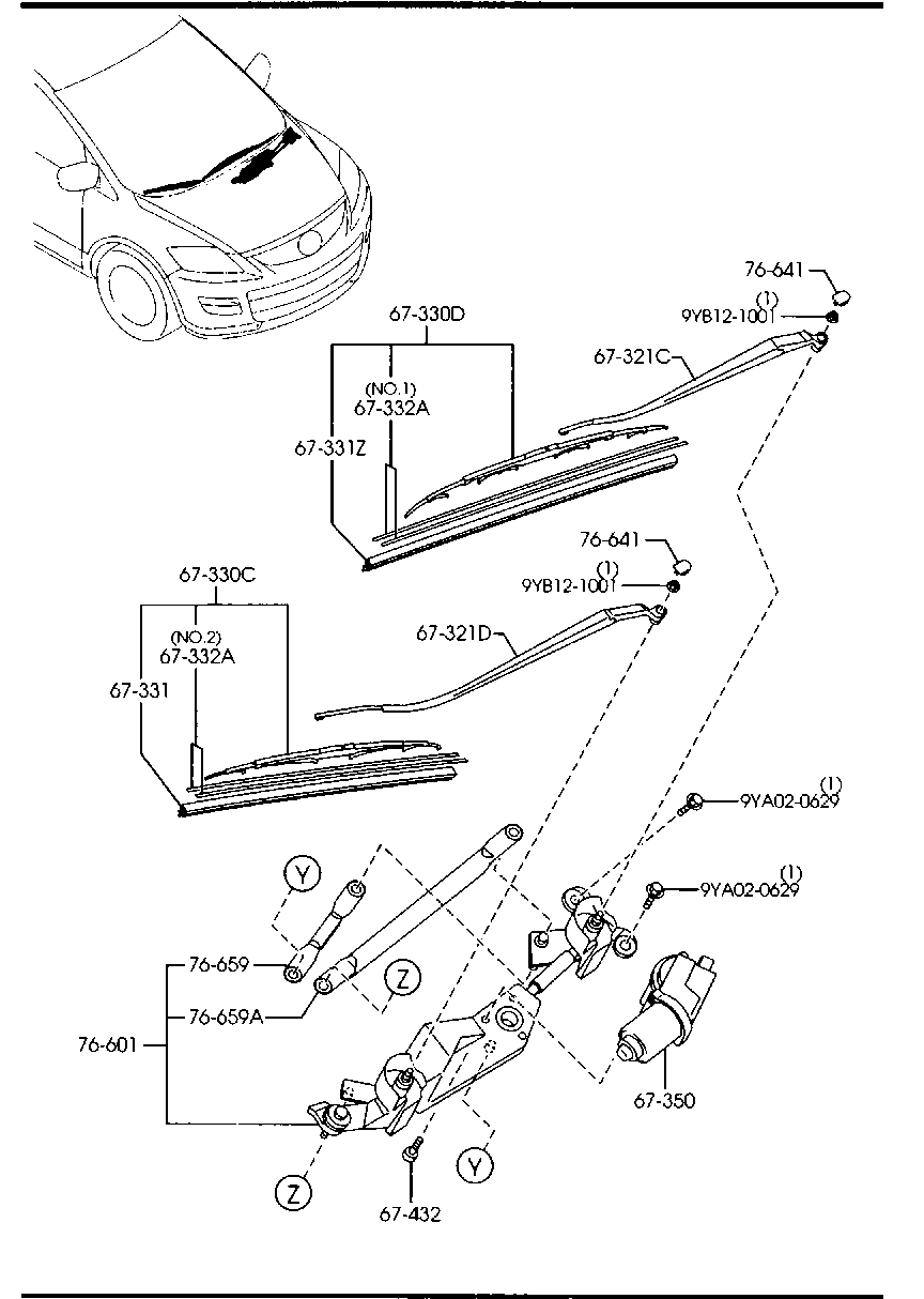 MAZDA TD12-67-330 - Pyyhkijänsulka inparts.fi