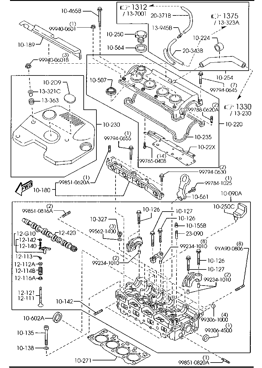 MAZDA RF5C-10-271A - Tiiviste, sylinterikansi inparts.fi