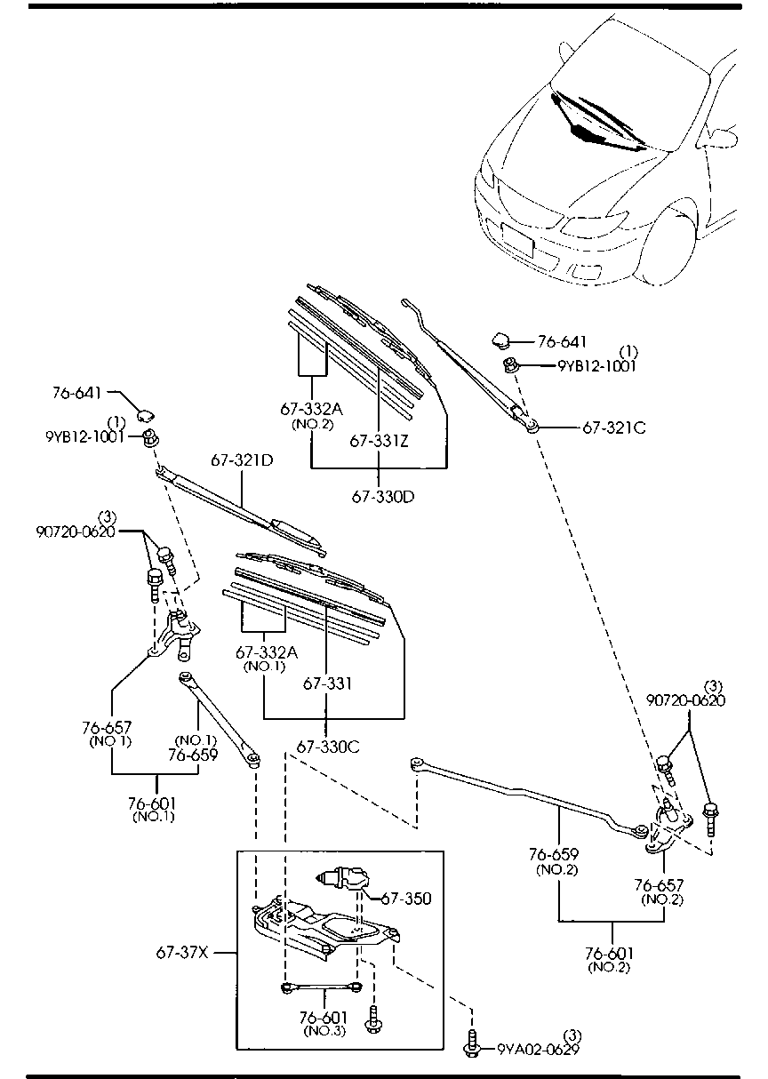 MAZDA LC82-67-330 - Pyyhkijänsulka inparts.fi