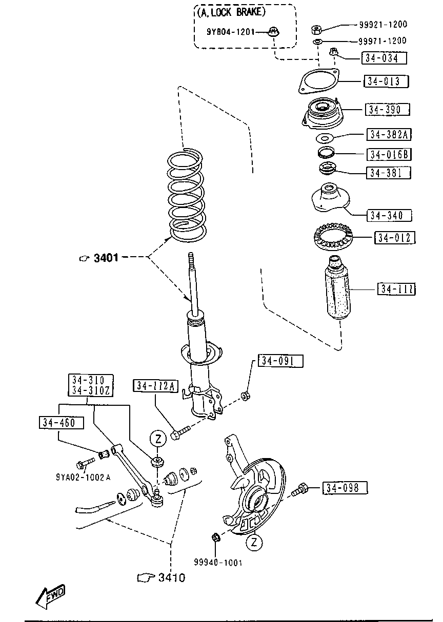 MAZDA D001-34-390B - Jousijalan tukilaakeri inparts.fi