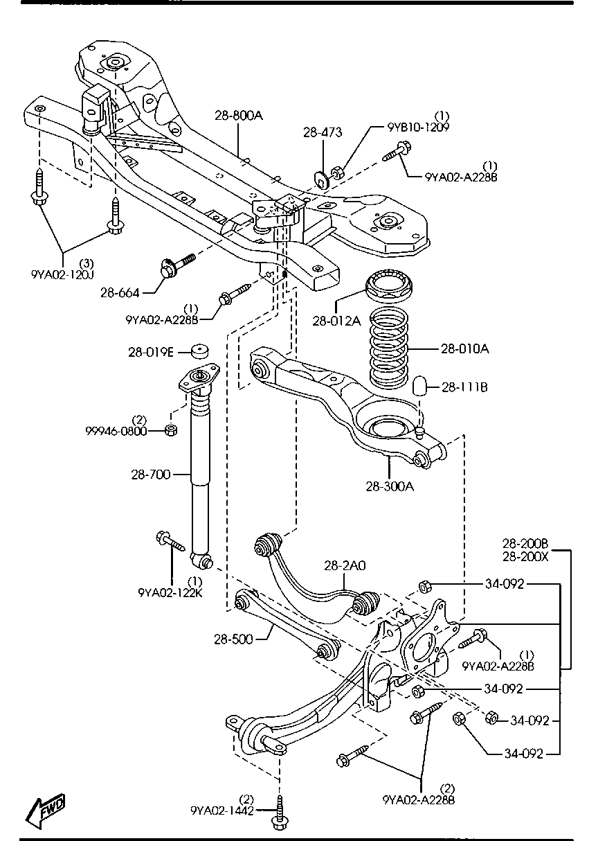 MAZDA BBP3-28-300A - Tukivarsi, pyöräntuenta inparts.fi