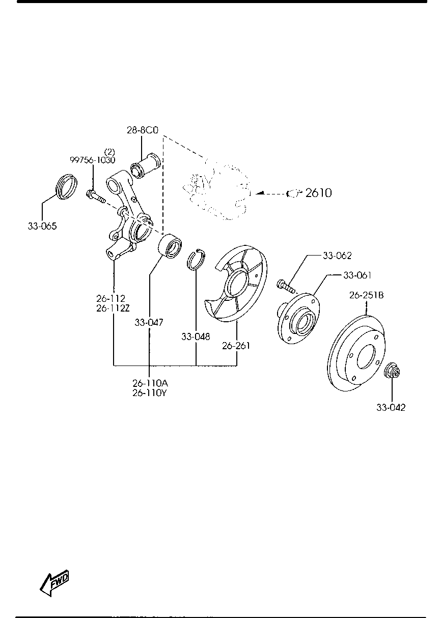 MAZDA B21M-33-048 - Pyöränlaakerisarja inparts.fi