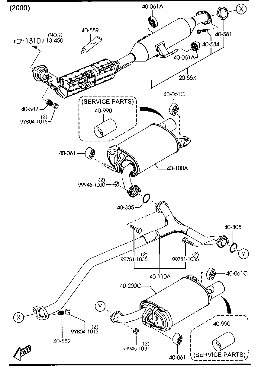 MAZDA LFYE-20-55X - Katalysaattori inparts.fi