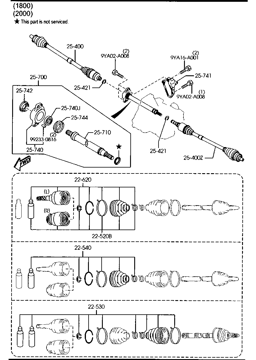 MAZDA GP06-22-540 - Paljekumi, vetoakseli inparts.fi