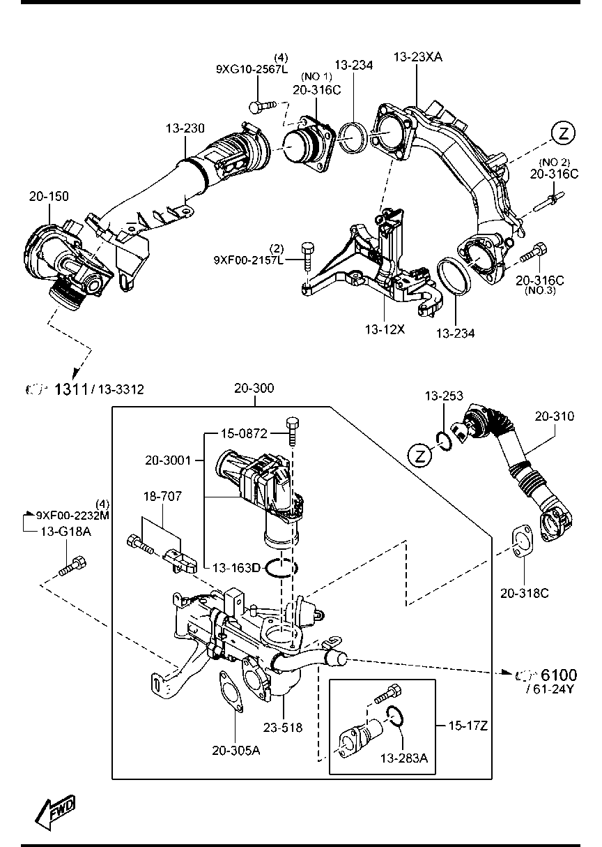 MAZDA Y650-20-30X - Venttiili, pakokaasun kierrätys inparts.fi