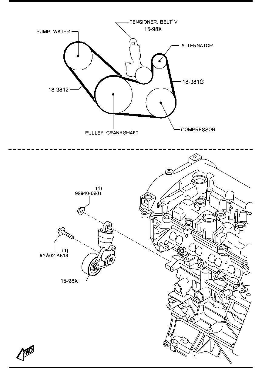 MAZDA P301-15-909B - Moniurahihna inparts.fi