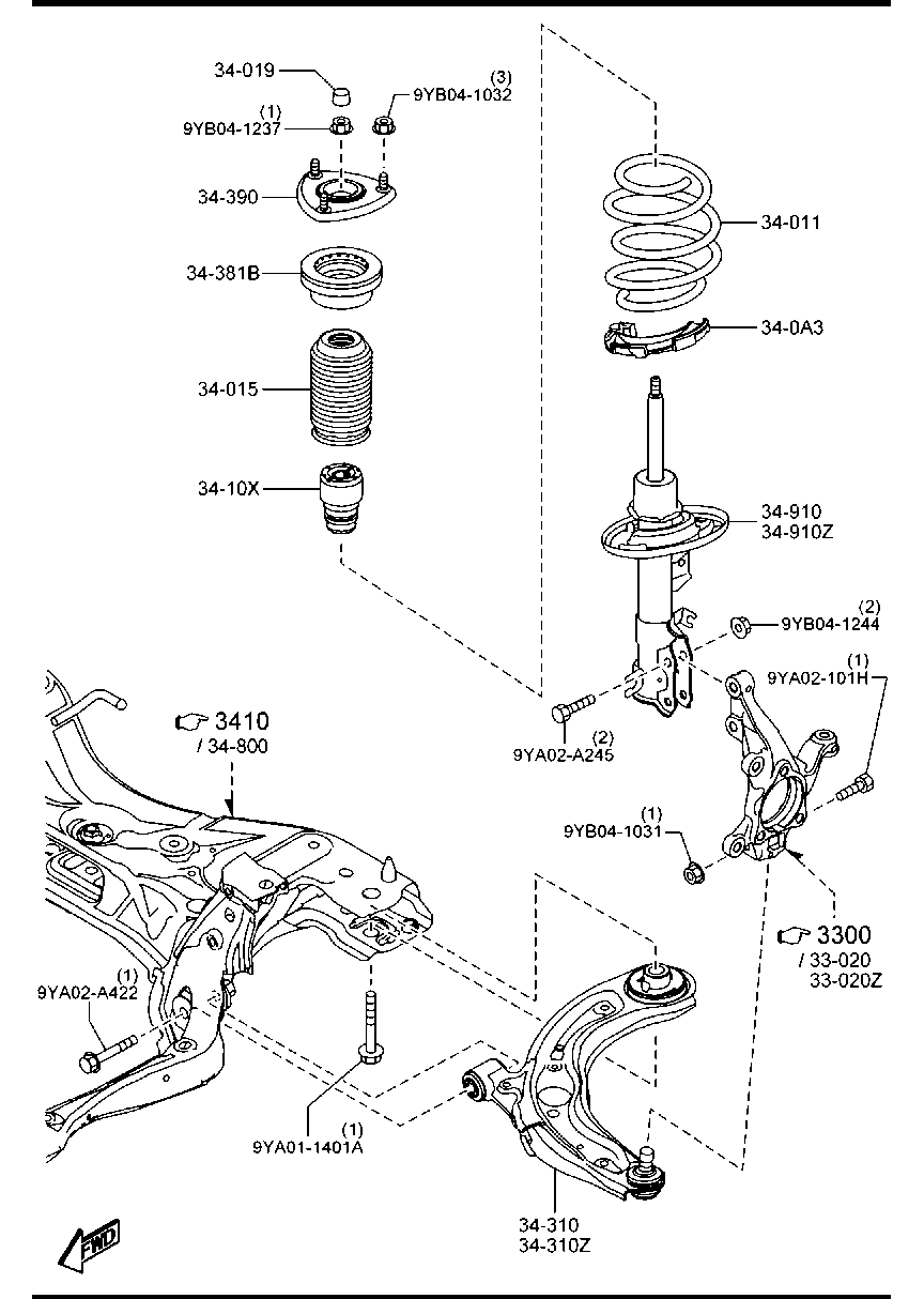 MAZDA DA7H 34 350 B - Tukivarren hela inparts.fi