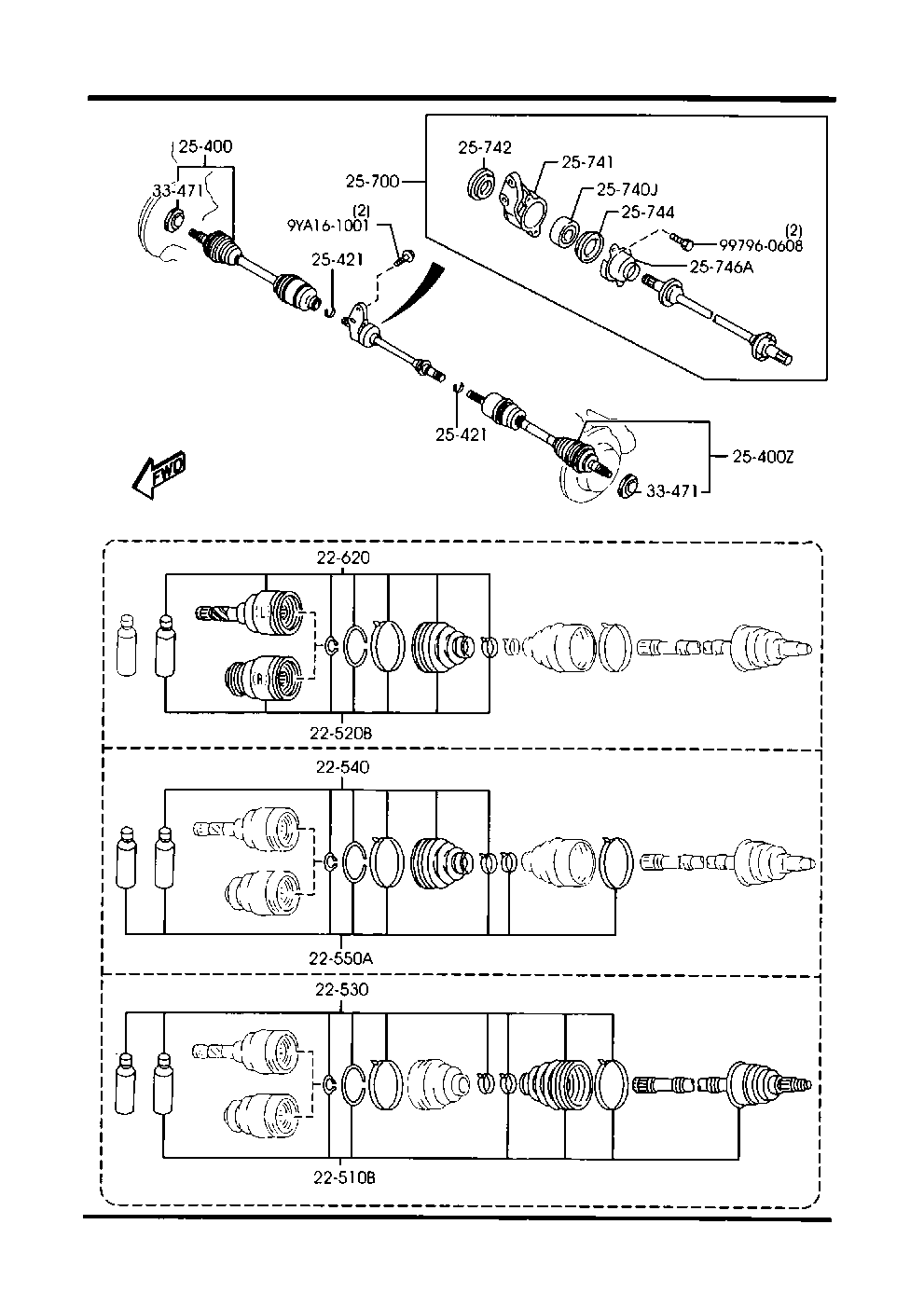 MAZDA GD46-22-540 - Paljekumi, vetoakseli inparts.fi