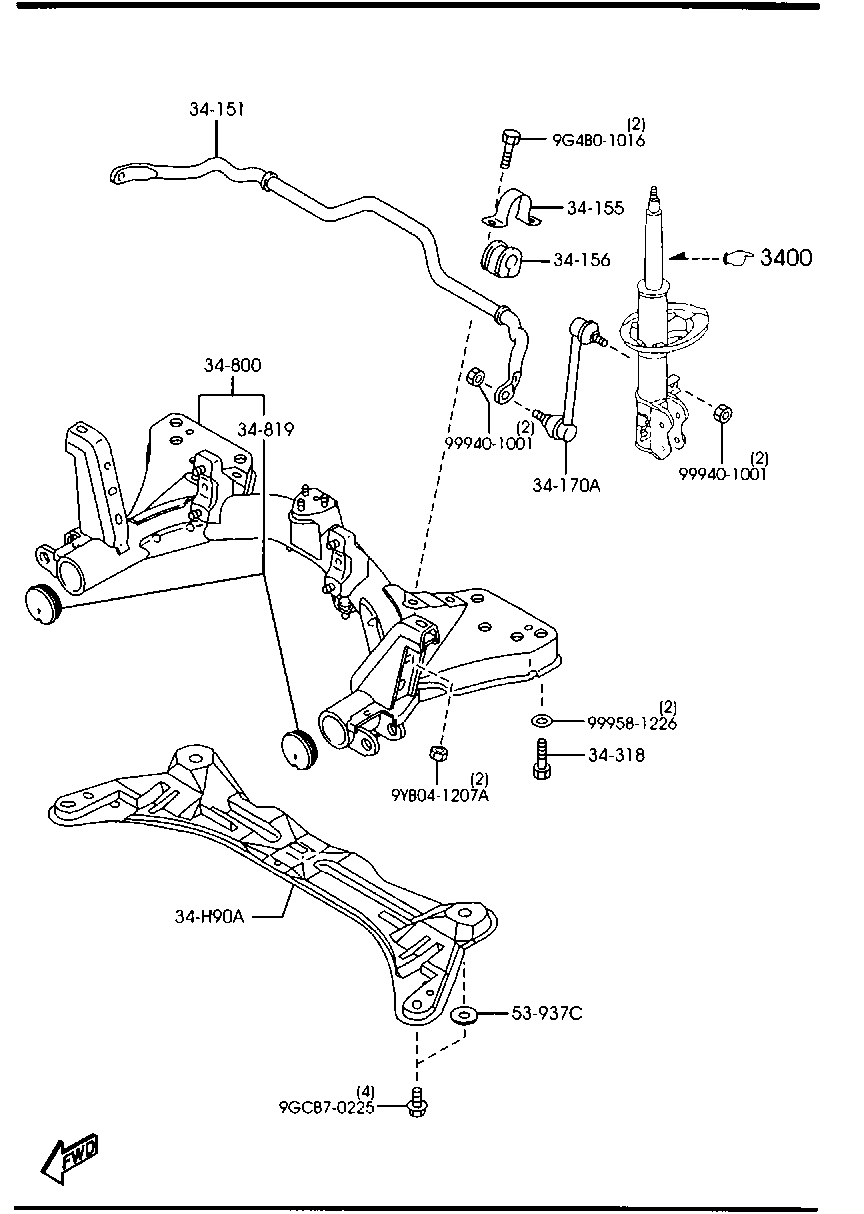 FORD LC62-34-170A - Tanko, kallistuksenvaimennin inparts.fi