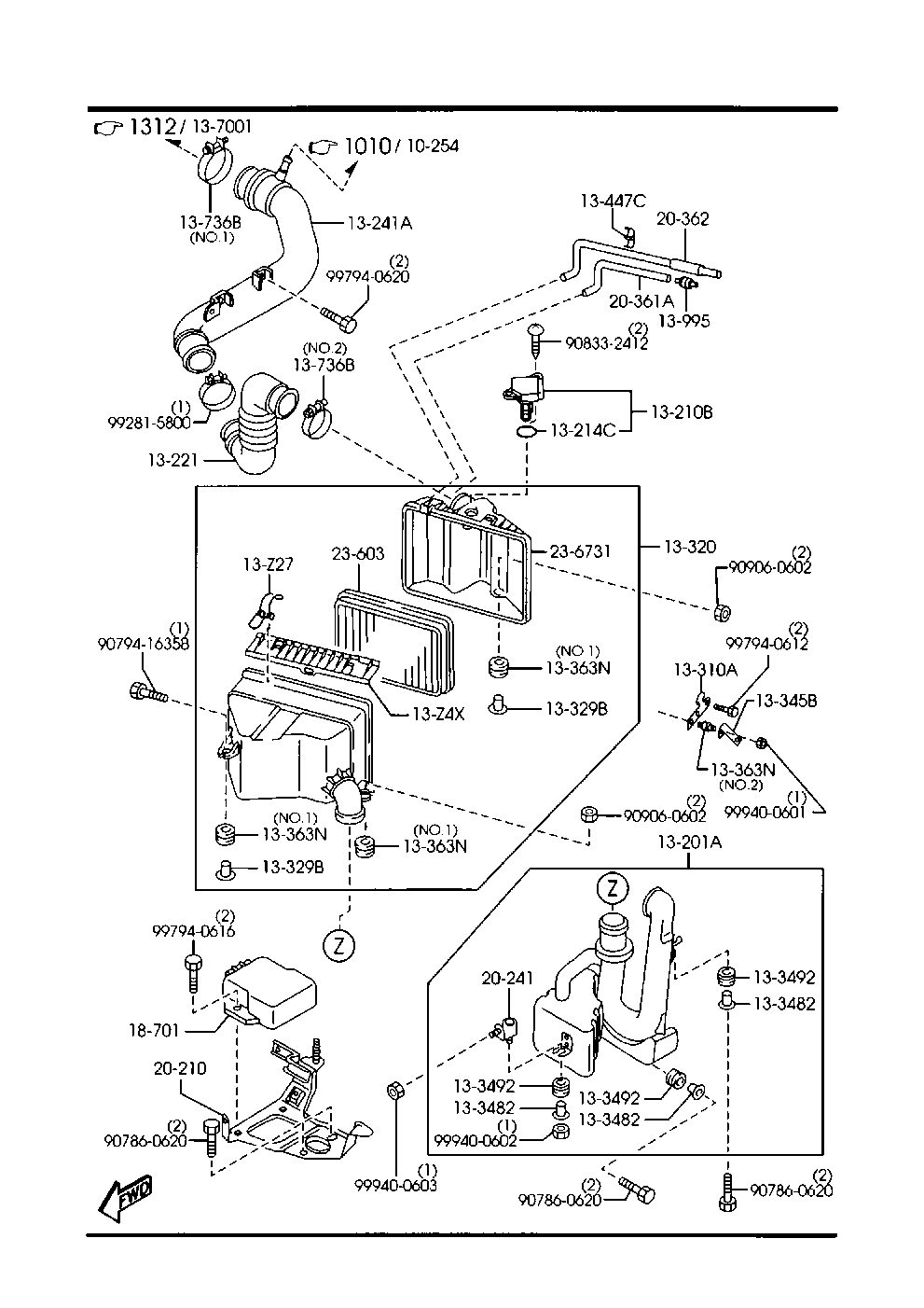 MAZDA R F4P-13Z40 - Ilmansuodatin inparts.fi