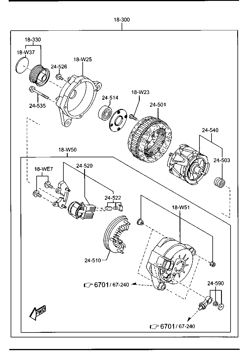 MAZDA SH1A-18-330A - Hihnapyörä, laturi inparts.fi