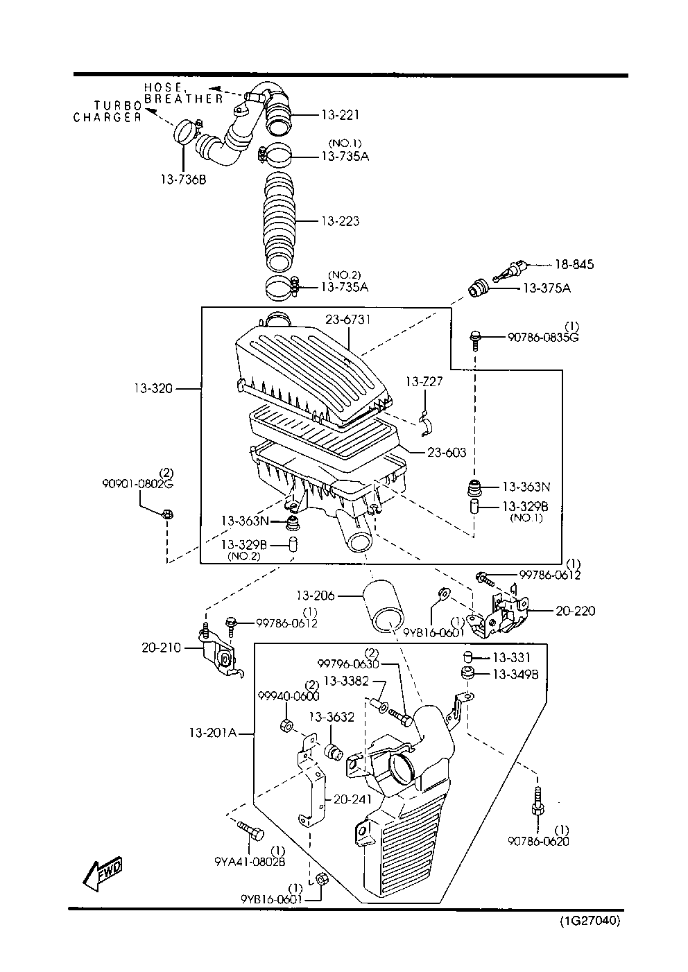 MAZDA R F2A-13Z40 A - Ilmansuodatin inparts.fi