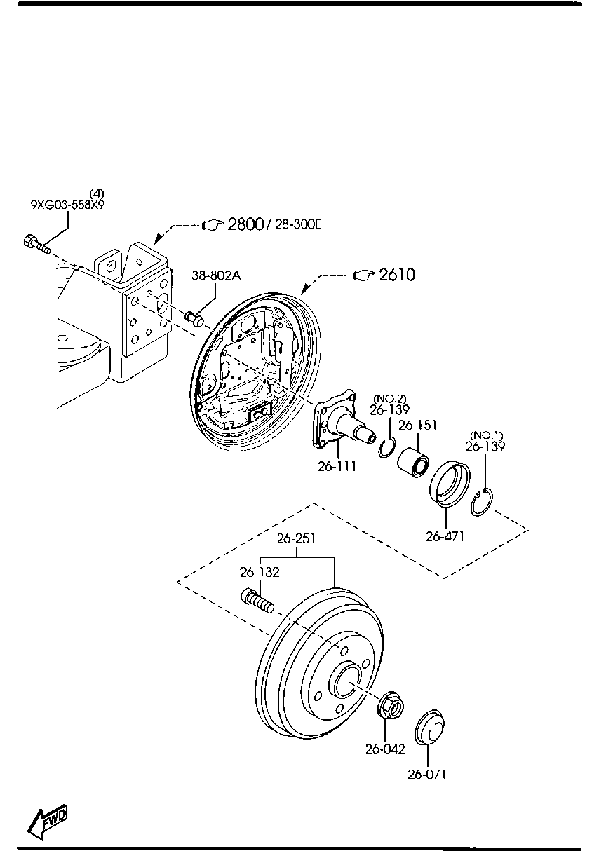 MAZDA D350-26-042A - Pyöränlaakerisarja inparts.fi