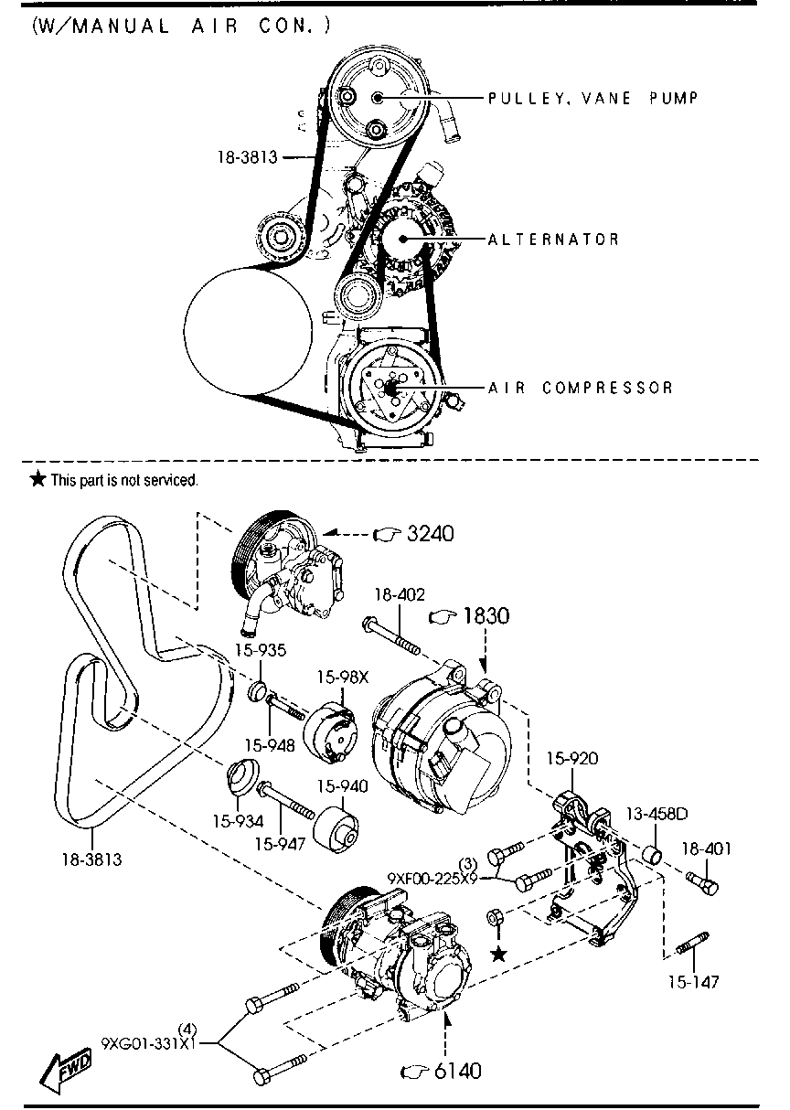 MAZDA Y401-15-980A - Ohjainrulla, moniurahihna inparts.fi